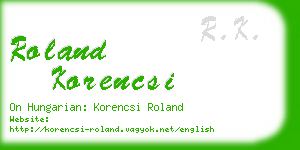 roland korencsi business card